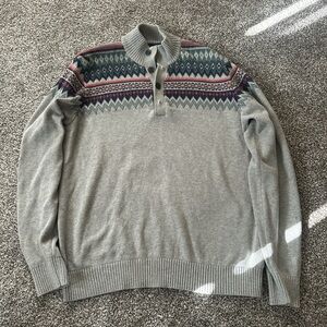 Gray Patterned Men's Sweater